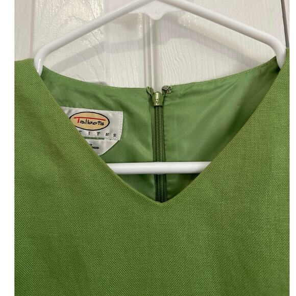 Talbots Spring Green 100% Irish Linen Sheath Dress Size 2 Petite - Picture 4 of 8